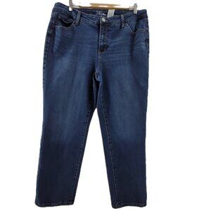 Time and Tru Jeans Women's 18 Blue Ankle Crop 26.5 Inseam Pockets Zip